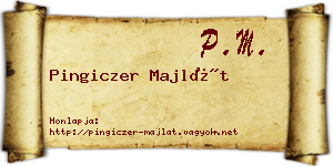 Pingiczer Majlát névjegykártya